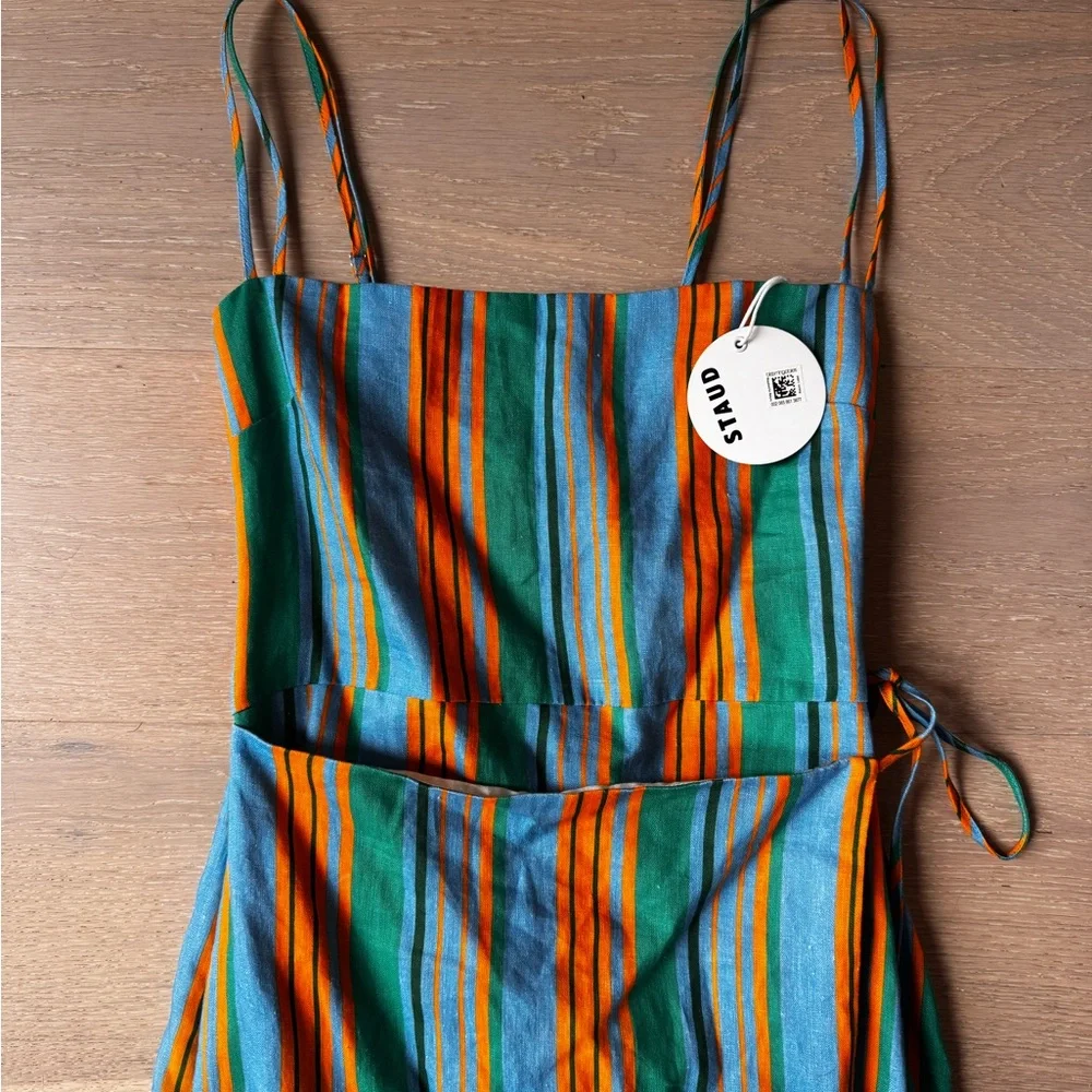 Staud Striped Maxi Dress with Slit - Picture 4 of 13